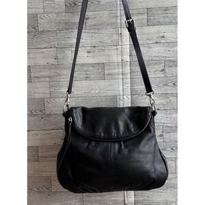 MARGOT Leather Purse NY Natalie Black Soft Pebble Crossbody Shoulder‎ Bag
